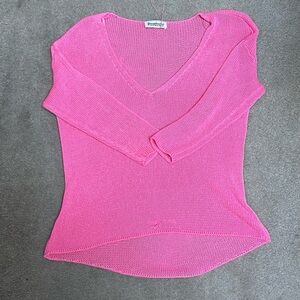 Neon Pink Knit Sweater M